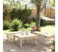 Garden bench 2pc Solid fir wood Brown 115x28x39.5cm Wagon wheel design for patio