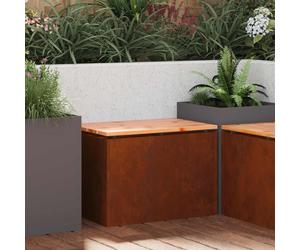 Garden Bench 60×40×43 cm Weathering-steel Frame Solid Douglas Wood Varnished Pro