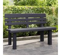 Garden Bench Anthracite 110x52x71 cm Polypropylene Outdoor 2-Seater Weatherproof