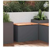 Garden Bench Anthracite 60x40x43cm Solid Douglas Wood Top Steel Frame Varnished