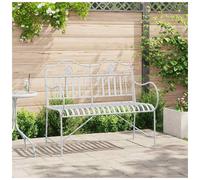 Garden Bench Antique White Steel 103.5x59x89cm Outdoor Modern Two-Seater Seat44