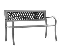 vidaXL Garden Bench Black 120 cm Steel Park Porch Patio Outdoor Bench Seat