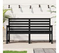 Garden Bench Black 159.5x48x91.5 cm Solid Wood Pine Berkfield Home Black One Size