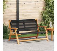 Garden bench Black 78x122x73cm Solid AcaciaWood 2-Seater Outdoor Rectangular Eco