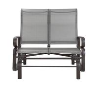 Beliani Garden Bench Borgio 114 Cm Metal Grey