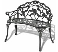 vidaXL Garden Bench 100cm Cast Aluminium Green Outdoor Patio Park Seat Chair