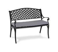 Garden Bench Chair 2 Seater Cushion Patio Home Decor Antique Black/ grey