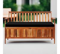 Garden Bench Cushion 128cmX50cmX5cm Waterproof Seat Pad Only fit for Iceni Bench, Eden & Storage Bench Cushions Extra Comfortable Patio Furniture Swing Bench Pads Removable Cover (Black)