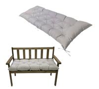 Garden Bench Cushion 2/3 Seater, Waterproof Replacement Pad Long Bench Cushion Outdoor with Non-Slip Straps, 8cm Thick Seat Cushions for Dining Bench Indoor (Light Grey,120×50×8CM)