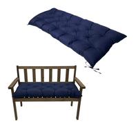 Garden Bench Cushion 2/3 Seater, Waterproof Replacement Pad Long Bench Cushion Outdoor with Non-Slip Straps, 8cm Thick Seat Cushions for Dining Bench Indoor (Navy Blue,100×50×8CM)