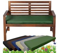 Garden Bench Cushion - 2 Seater Bench Seat Pad - 108 x 42 CM - 6 CM Thick - 2 Seater Water Resistance Fabric - Long Garden Chair Patio Pub Furniture Cushion Outdoor/Indoor (2 SEATER, GREEN)