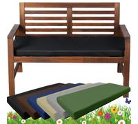 Garden Bench Cushion - 3 Seater Bench Seat Pad - 143 x 52 CM - 6 CM Thick - Weather & Water Resistance Fabric - Long Garden Chair Patio Pub Furniture Cushion Outdoor/Indoor (3 SEATER, BLACK)