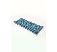 Garden Bench Cushion Luxury 2 Seat Cotton Green Tartan Indoor Outdoor Pad Homescapes Green One Size