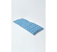 HOMESCAPES Air Force Blue Garden Bench Cushion 2 Seater Seat Pad for Patio Furniture Kitchen or Dining Bench Indoor & Outdoor Use Comfortable 100% Cotton Modern Tufted Style Thick Cushion 108cm Wide