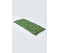 HOMESCAPES Olive Green Garden Bench Cushion 2 Seater Seat Pad for Patio Furniture Kitchen or Dining Bench Indoor & Outdoor Use Comfortable 100% Cotton Modern Tufted Style Thick Cushion 108cm Wide