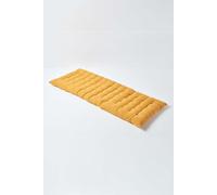 Garden Bench Cushion Luxury 3 Seater Cotton Indoor Outdoor Pad, 143 x 48cm Homescapes Mustard One Size
