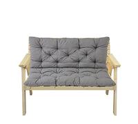 Garden Bench Cushion with Backrest - Non-Slip Thick Tufted Seat Pad for Indoor/Outdoor Use - 120x100x8cm, Dark Grey - Perfect for Patio, Chaise Lounge & Wicker Furniture