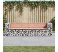 Garden Bench Gabion Design 244x71x65.5 cm Solid Wood Douglas Berkfield Home Brown One Size