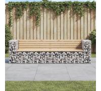 Garden Bench Gabion Design 244x71x65.5 cm Solid Wood Pine Berkfield Home Brown One Size