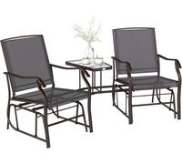 Garden Bench Glider 2 Seater Rocking Chair Table Tete-a-Tete Gliding Loveseat