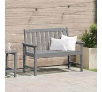 Garden Bench Light Grey 120x59x88cm HDPE 2-Seater Weatherproof Armrests EasyFit