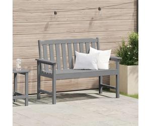 Garden Bench Light Grey 120x59x88cm HDPE 2-Seater Weatherproof Armrests EasyFit