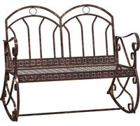 Garden Bench Metal Rocking 2 Seater Outdoor Patio Swing Chair Seat Bronze