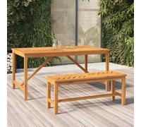 Garden Bench Natural Acacia 110cm L Fishbone Pattern Solid Wood Outdoor Seating