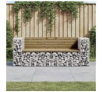 Garden Bench Natural Pine 184x71x65.5cm Vacuum Impregnated Wood Gabion Galv Base