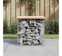 Garden bench Natural pine 43x44x42cm solid pine top galvanised gabion base 110kg