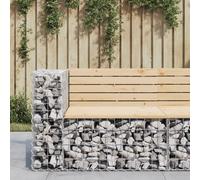 Garden bench natural pine 92x71x65.5cm solid pine top gabion base rustic