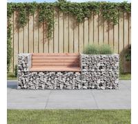 Garden Bench Natural Pinewood 192x71x65cm Solid Wood Seat with Galvanised Gabion