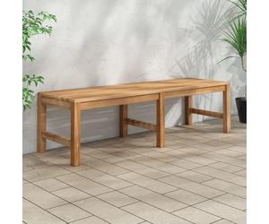 Garden Bench Natural Teak Wood 114cm Outdoor Seat Solid Sanded Hardwood 3-Seater