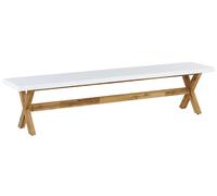 Beliani Concrete Outdoor Bench White Olbia