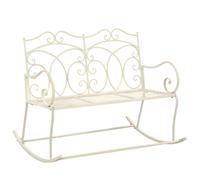 vidaXL Garden Bench 104cm Iron Antique White Outdoor Patio Yard Seat Chair