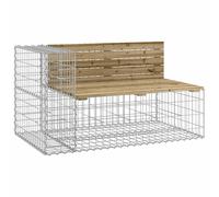Garden Bench Outdoor Park Bench Gabion Design Impregnated Wood Pine vidaXL