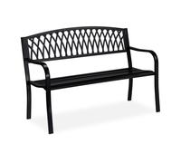 Garden bench Outdoor Seat Black Loveseat Sturdy Modern Garden Seating Durable