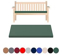 Garden Bench Pad Patio Furniture Foam Cushion 2 Seater Comfortable, Water-Resistant and Zipped Removeable Polyester Cover 108 x 45 x 6 cm(Bottle Green)