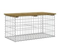 Garden Bench Park Outdoor Bench Seat Gabion Design Solid Wood Pine vidaXL