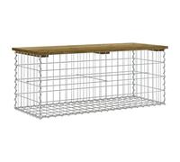 Garden Bench Park Outdoor Bench Seat Gabion Design Solid Wood Pine vidaXL