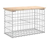 Garden Bench Park Outdoor Bench Seat Gabion Design Solid Wood Pine vidaXL