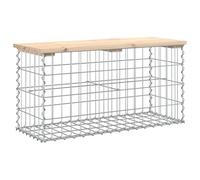 Garden Bench Park Outdoor Bench Seat Gabion Design Solid Wood Pine vidaXL