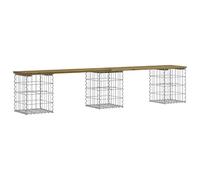 vidaXL Garden Bench Gabion Design 203x31x42 cm Impregnated Wood Pine