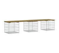 Garden Bench Park Outdoor Bench Seat Gabion Design Solid Wood Pine vidaXL