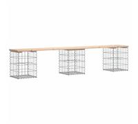 Garden Bench Park Outdoor Bench Seat Gabion Design Solid Wood Pine vidaXL