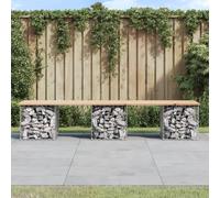 Garden Bench Park Outdoor Bench Seat Gabion Design Solid Wood Pine vidaXL