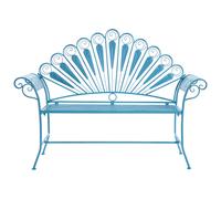 Garden Bench PAVIA 146 cm Metal Blue