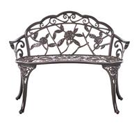 Garden Bench PIURA 88 cm Metal Dark Brown