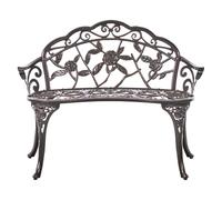 Beliani Garden Bench Piura 88 Cm Metal Dark Brown