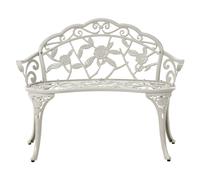 Garden Bench PIURA 88 cm Metal White
